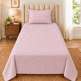 Mauve Pink Dot Printed Single Bed Sheet - The Linen House