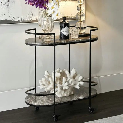 MDF Bar Cart / Drinks Trolley - The Linen House