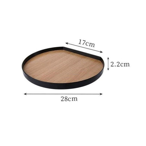 Metal and Wood Service Tray - The Linen House