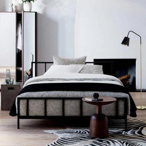 Metal Bed Frame with 2 Side Tables – Sleek & Functional Bedroom Set - The Linen House