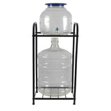 Metal Bottle Water Dispenser Stand for kitchen (Black, 2 Compartment) - The Linen House