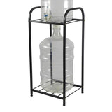 Metal Bottle Water Dispenser Stand for kitchen (Black, 2 Compartment) - The Linen House