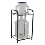 Metal Bottle Water Dispenser Stand for kitchen (Black, 2 Compartment) - The Linen House