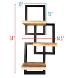 Metal Framed Triple Floating Shelves - The Linen House