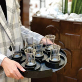 Metal Round Serving Tray - The Linen House