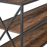 Middlebrook Designs Hattie 60 - inch X - frame Bookshelf - Black Metal - The Linen House