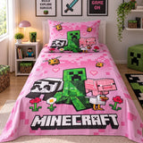 Minecraft Pink Pixel Kids Bedsheet - The Linen House