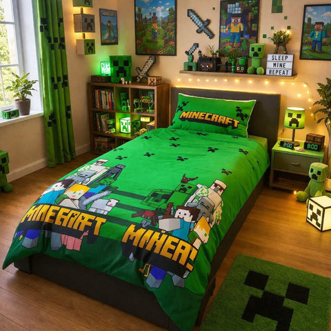 Minecraft Printed Kids Bedsheet - The Linen House