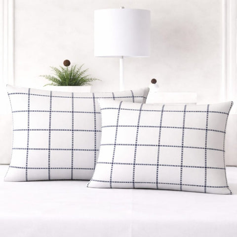 Minimal Check Pattern Pillow Cover (Pack of 2) - The Linen House