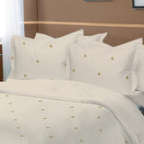 Minimalist Gold Dot Embroidered Bedsheet - The Linen House