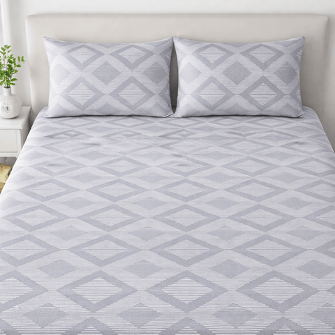 Minimalist Grey Printed Bedsheet Set - The Linen House