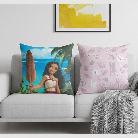 Moana and Tropical Flowers Cushion (Pack of 2) - The Linen House