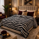 Modern Black Stripe Blanket - The Linen House