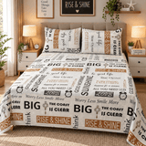 Modern Black & White Printed Bed Sheet - The Linen House