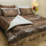 Modern Brown Floral Quilt Set – Cozy Bedroom Style - The Linen House