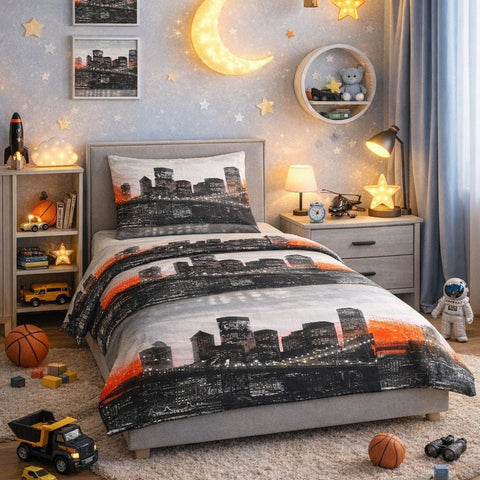 Modern Cityscape Kids Bedsheet - The Linen House