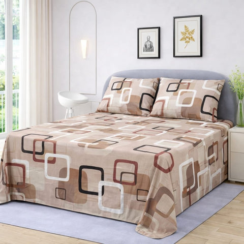 Modern Geometric Printed Bedsheet Set - The Linen House
