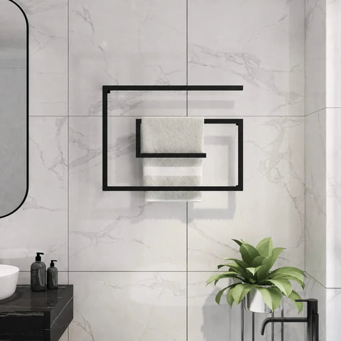 Modern Geometric Wall-Mounted Towel Rack - The Linen House