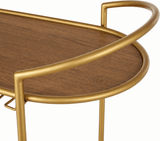 Modern Gold & Wood Bar Cart - The Linen House
