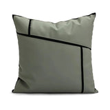 Geometric Luxe Leather Cushion cover – Burgundy & Cream (Copy)