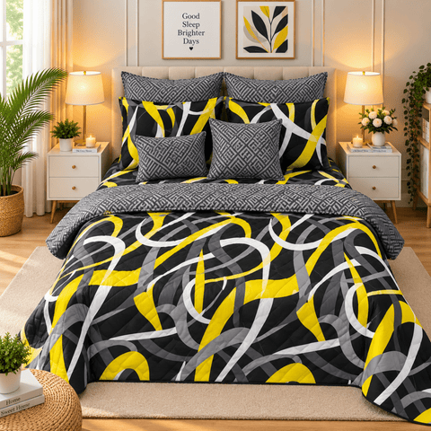 Modern Luxury Printed Bedspread Bedding – 7 Pcs - The Linen House