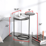 Modern Metal 2 - Tiered Double Tray Side Table - The Linen House