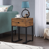 Modern Set of 2 Side Tables with Drawer - The Linen House