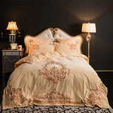 Modern Style Luxury Embroidered Velvet Duvet (cream) - The Linen House