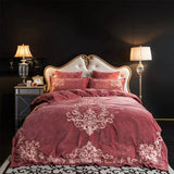 Modern Style Luxury Embroidered Velvet Duvet (pink) - The Linen House