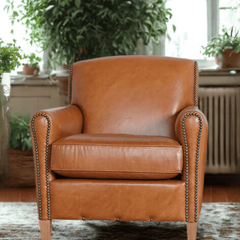 Modern Upholstered Armchair Nailhead Trim Accent Chair - The Linen House