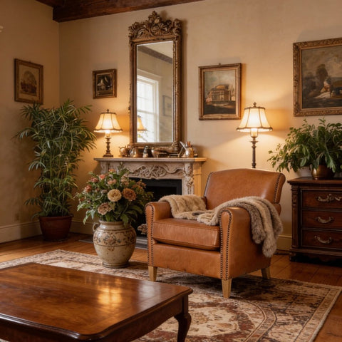 Modern Upholstered Armchair Nailhead Trim Accent Chair - The Linen House