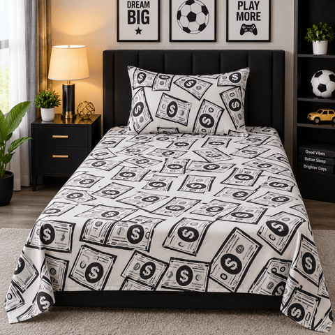 Money Print Kids Bedsheet - The Linen House