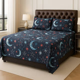 Moon & Stars Printed Bedsheet (3pcs) - The Linen House