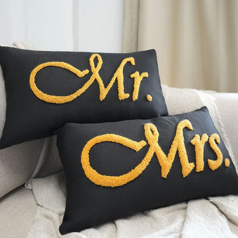 Mr And Mrs Cushion Cover - The Linen House
