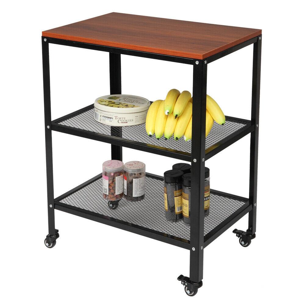 Rolling Kitchen Rack Multi Purpose 3 Tier Rolling Kitchen Cart Baker Rack – The Linen House
