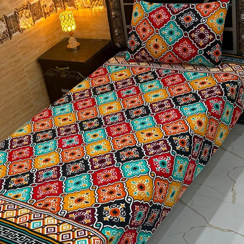 Multicolor Pattern Print Bedsheet – Single Size (Pack of 2) - The Linen House