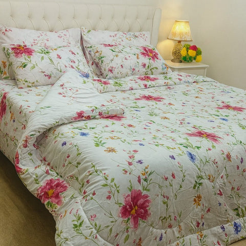 Multicolour Flower Quilt Set | Premium Soft Floral Bedding - The Linen House