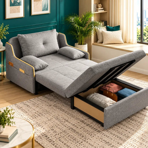 Multifunctional Folding Sofa Bed Furniture Living Room Sofa Bed with Storage - The Linen House