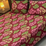 Nature Inspired Leaf Printed Bedsheet - The Linen House