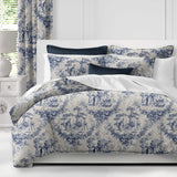 Navy Printed Bedding Duvet Set - The Linen House