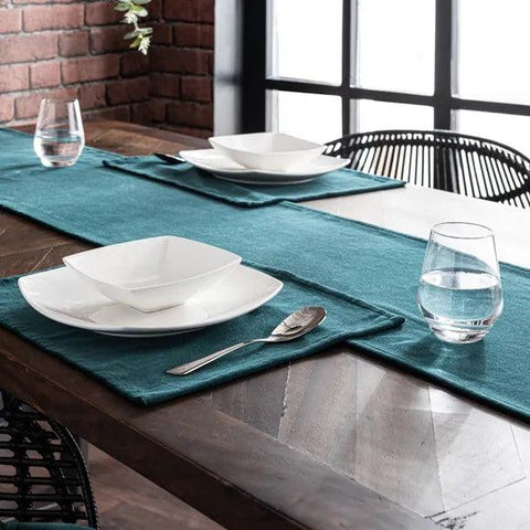 New Velvet Table Runner With Mats - The Linen House