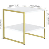 Night Stand with 2 Tier Storage Shelf for Living Room - The Linen House