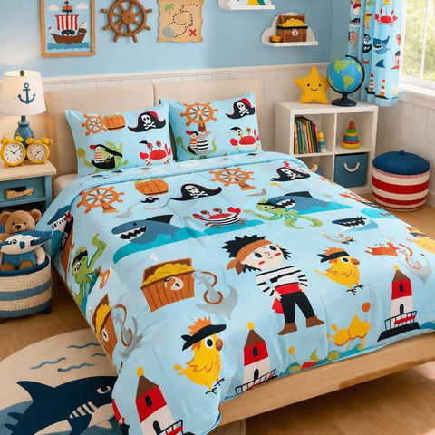 Ocean Adventure Printed Bed Sheet - The Linen House