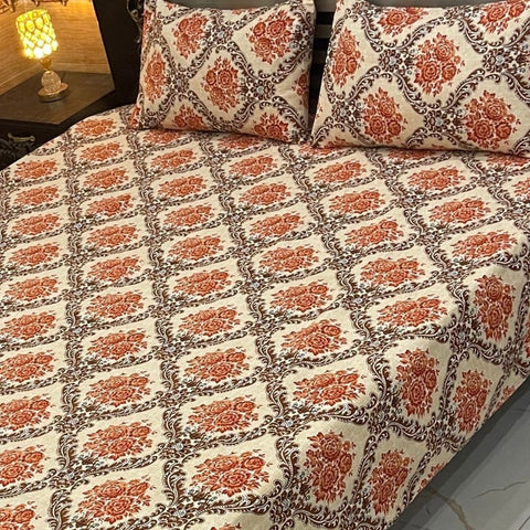 Off - White Multi - Flower Print Bedsheet - The Linen House