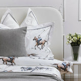 Luxury Polo-Themed Cotton Bedding Set – Elegant Equestrian Design