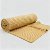 Organic Cotton Waffle Baby Blanket Camel - The Linen House