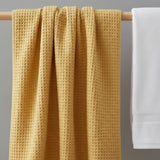 Organic Cotton Waffle Baby Blanket Camel - The Linen House