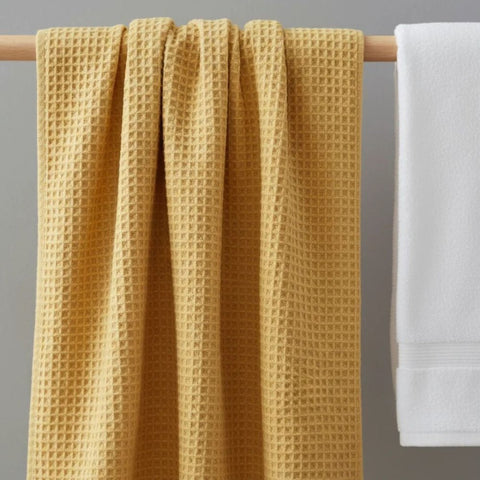 Organic Cotton Waffle Baby Blanket Camel - The Linen House