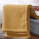 Organic Cotton Waffle Baby Blanket Camel - The Linen House