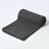 Organic Cotton Waffle Baby Blanket Charcoal Grey - The Linen House